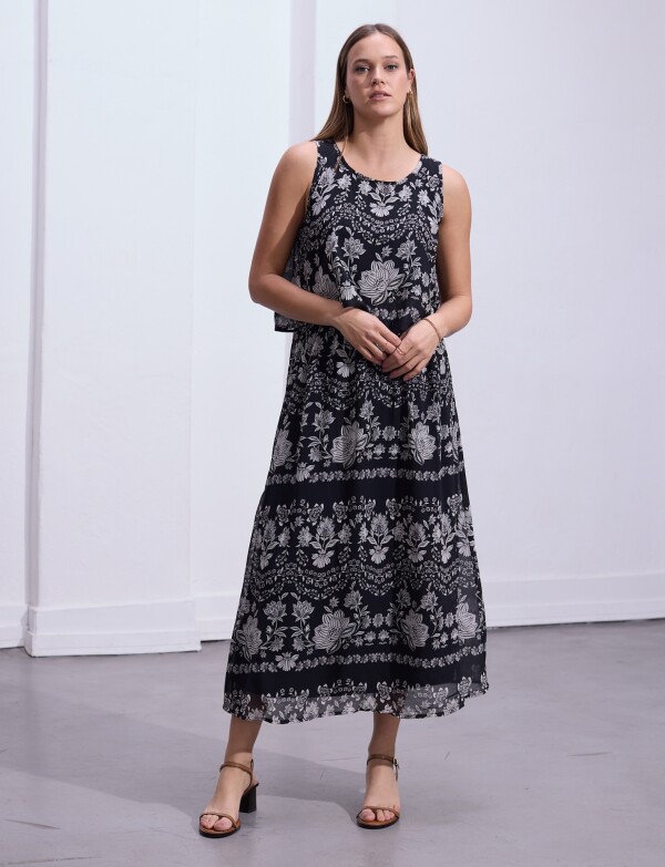 Vestido Maxi NEGRO/GRIS