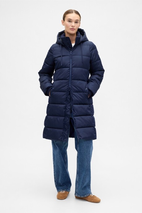 Campera Larga Puffer Mujer Navy Uniform