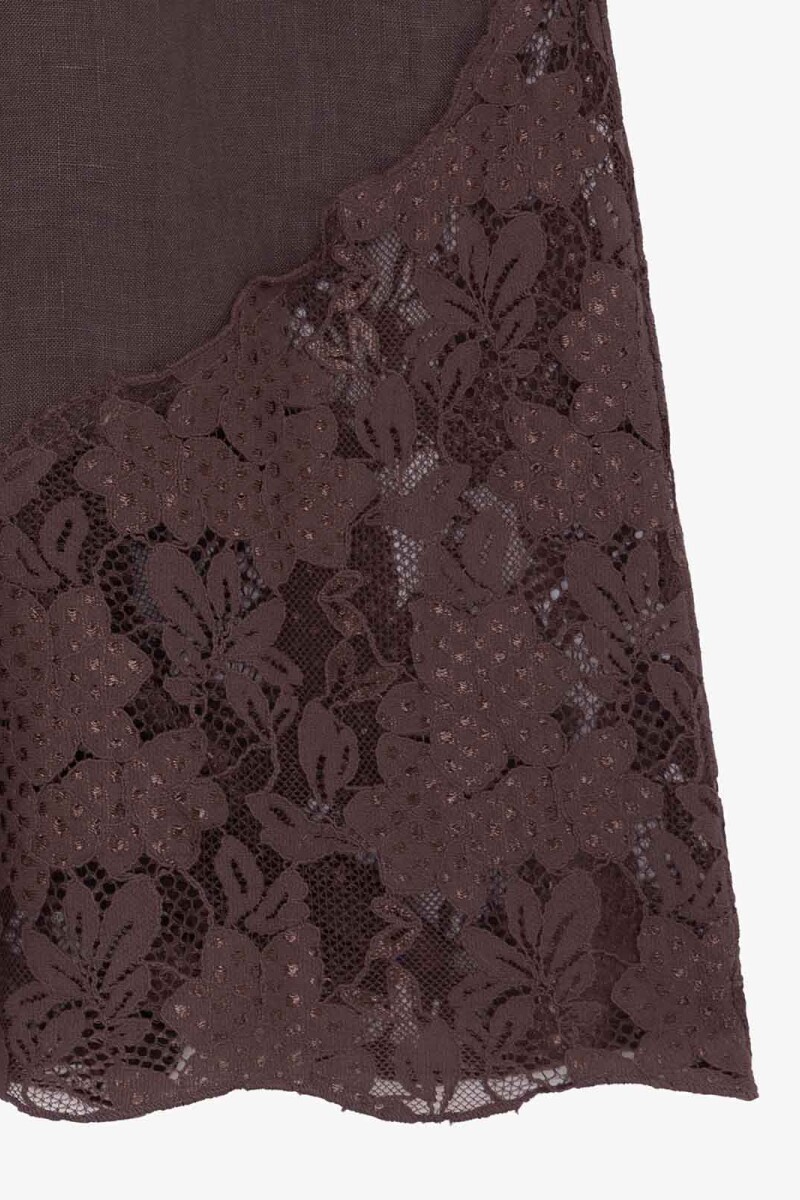 BERMUDA ENCAJE Marron