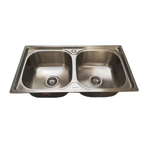 Pileta doble cocina acero inox. 304 78x43x21 cm con valvula Pileta Doble Cocina Acero Inox. 304 78x43x21 Cm Con Valvula