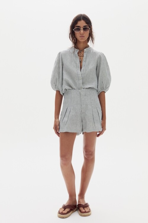 Short Frida en Lino Eddie Stripes