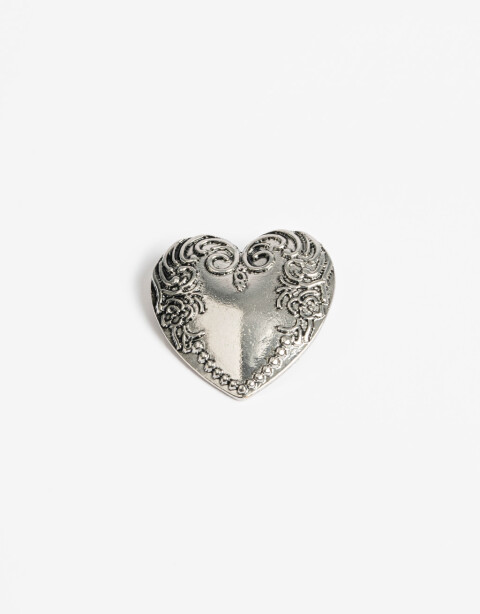 Prendedor Folk Prendedor Corazón Boho - Plateado Antique Silver