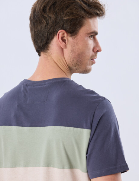 REMERA RAYADA DE ALGODÓN Beige