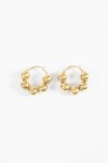 Aros acero pelotitas dorado