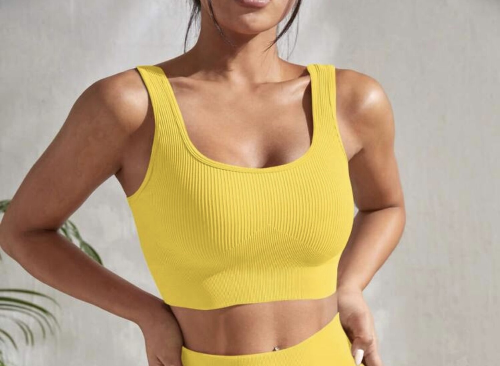 Top en lycra acanalada - Amarillo 