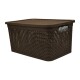 Set x2 Caja simil ratán 15 lts CHOCOLATE