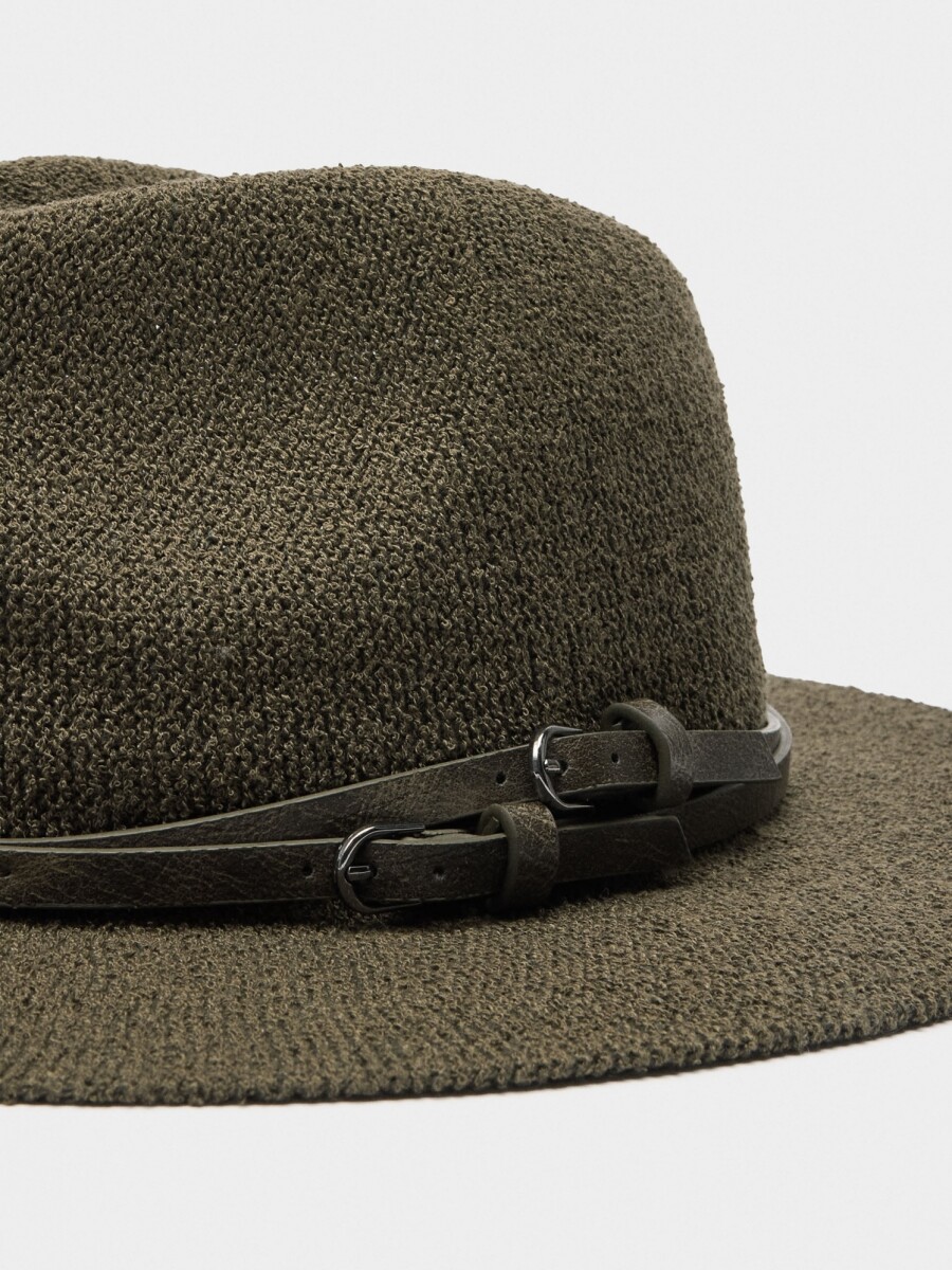 Sombrero De Punto Cinturones Con Hebillas caqui