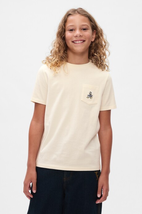 Remera Con Bolsillo Disney Niño Ivory Frost