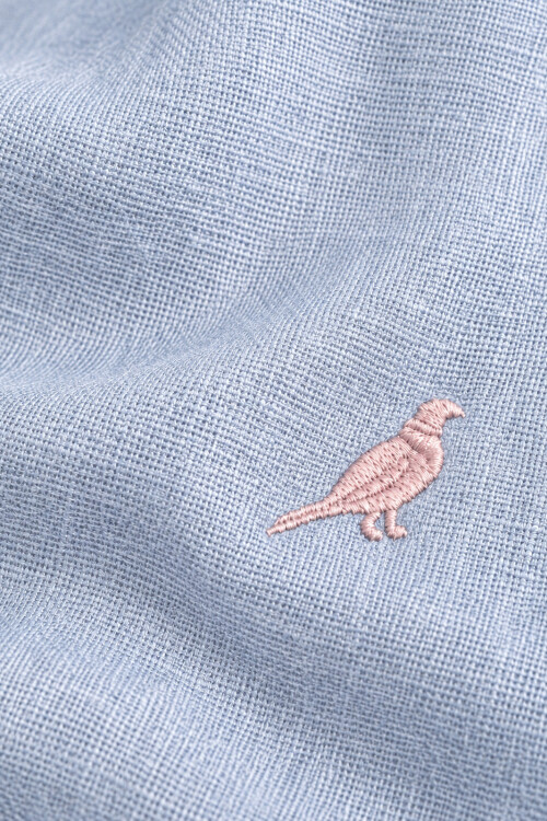 Camisa Lino Hudson Collar Light Sky