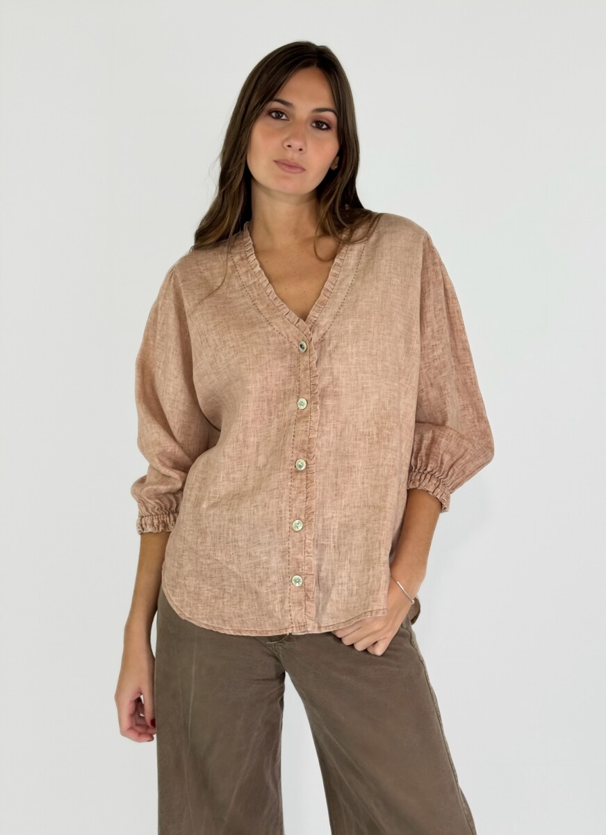 CAMISA FELICIANA - TABACO 