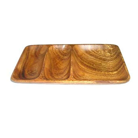 Copetinero Rect. 3 Divisiones Madera 25X14X2.5Cm Copetinero Rect. 3 Divisiones Madera 25X14X2.5Cm