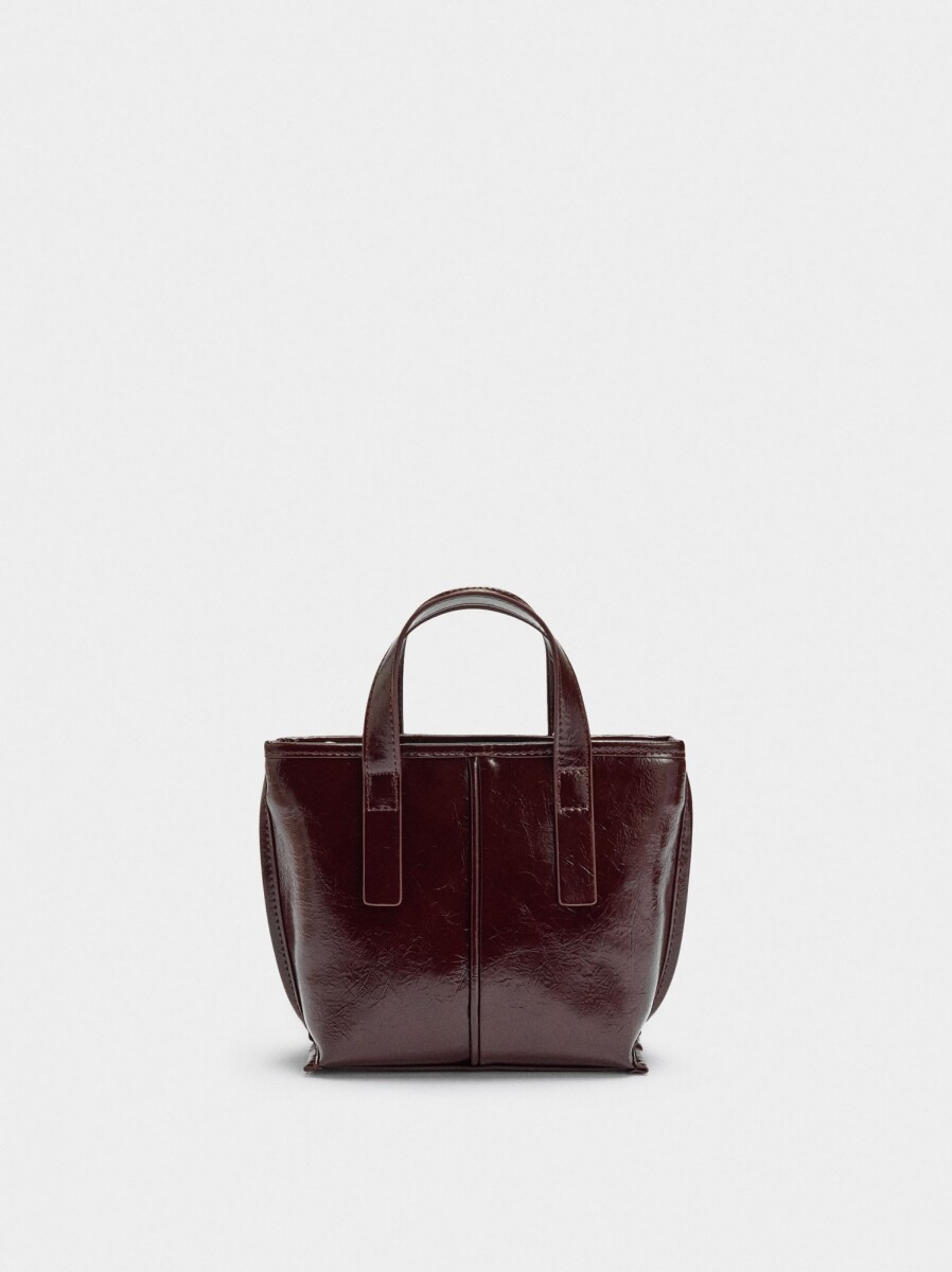 Bolso Tote Con Bandolera - burdeos 