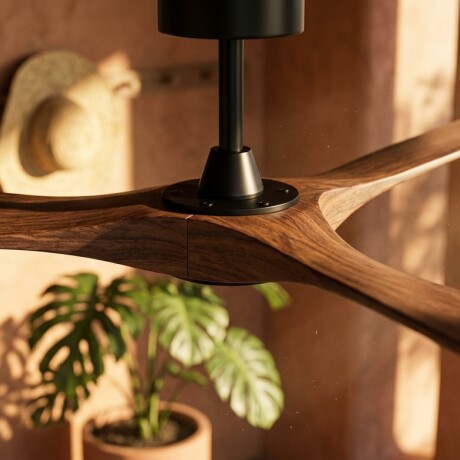 Ventilador De Techo 3 Aspas Simil Madera Oscura Con Control Ventilador De Techo 3 Aspas Simil Madera Oscura Con Control