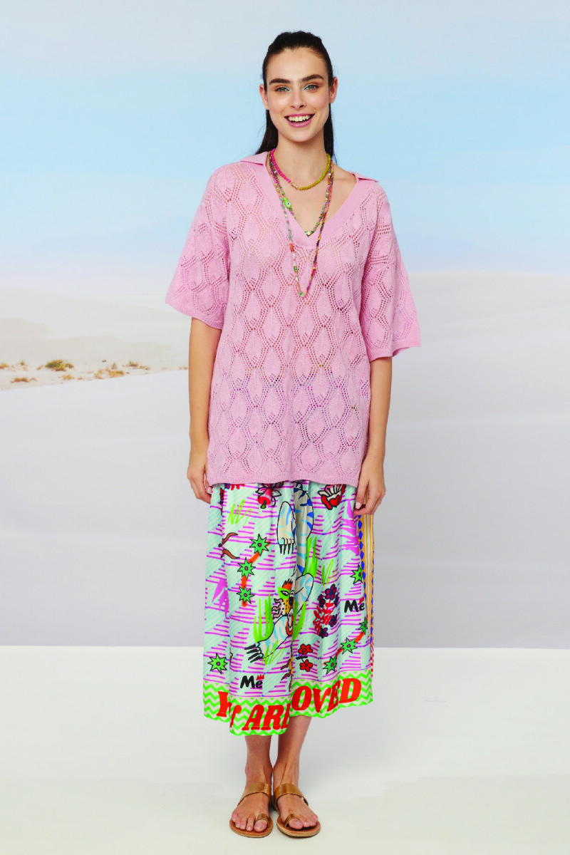 POPPY V-NECK KNITTED SHIRT Rosa
