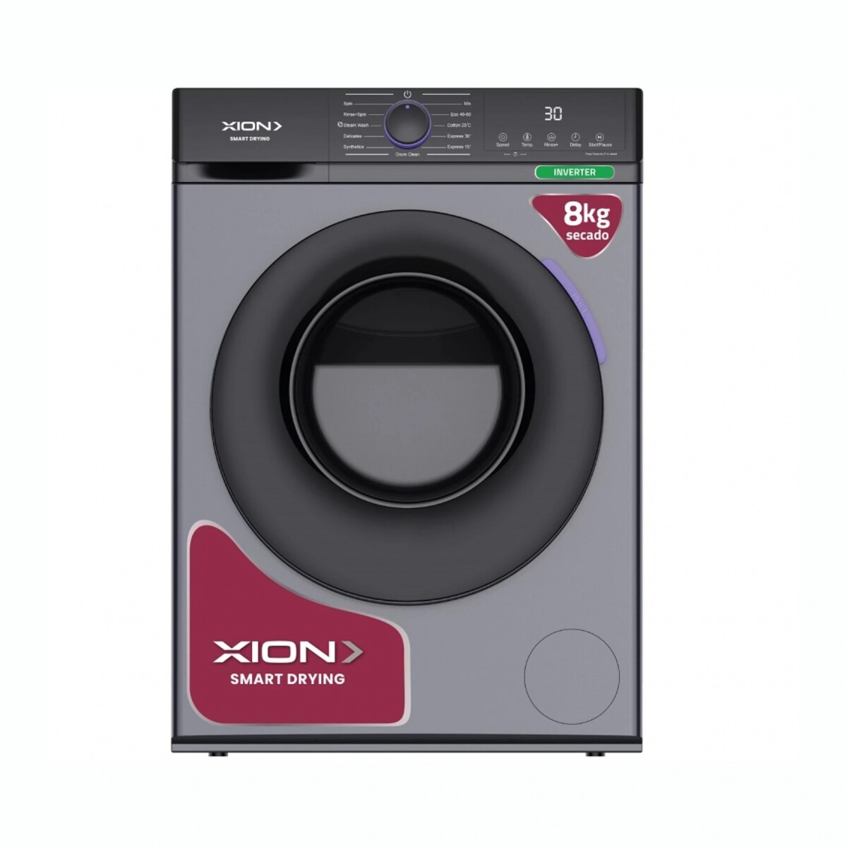 Secarropas Inverter XION XI-SEC81X Capacidad 8Kg Carga Frontal 