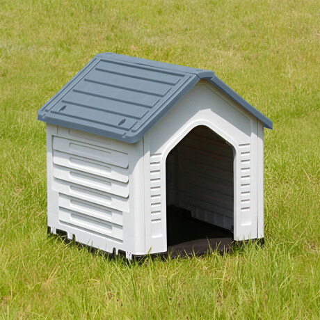 Casa Cucha Mascota Perro 60x66x52 Resistente + Piso Gris