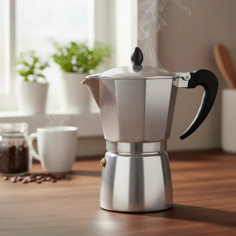 Cafetera Italiana en Aluminio 9 tazas Plateado