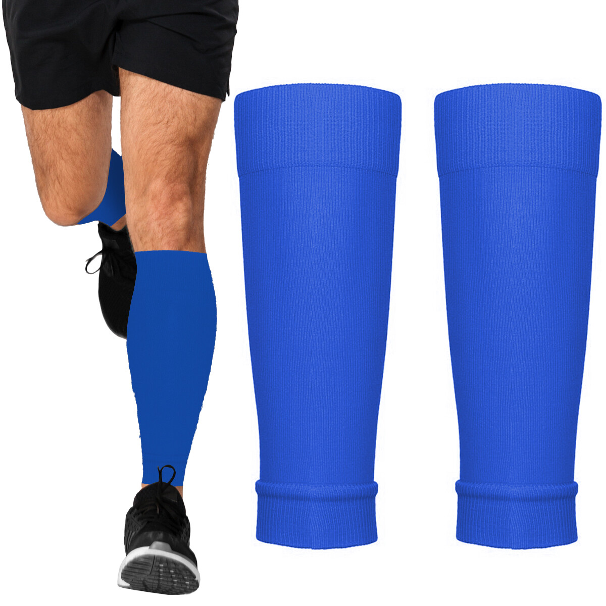 Medias Soportes Canilleras Pantorrilleras Elásticas - Azul 