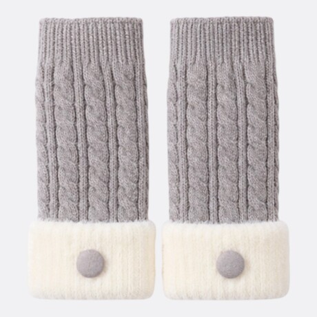 Guantes Sin Dedos Tejidos Gris