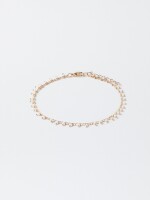Pulsera Tobillera Con Abalorios dorado