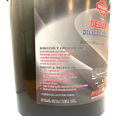 LUBRICANTE ACEITES - 15W40 API CI4 DELUXE BALDE 19 LTS. DELUXE LUBRICANTE ACEITES - 15W40 API CI4 DELUXE BALDE 19 LTS. DELUXE