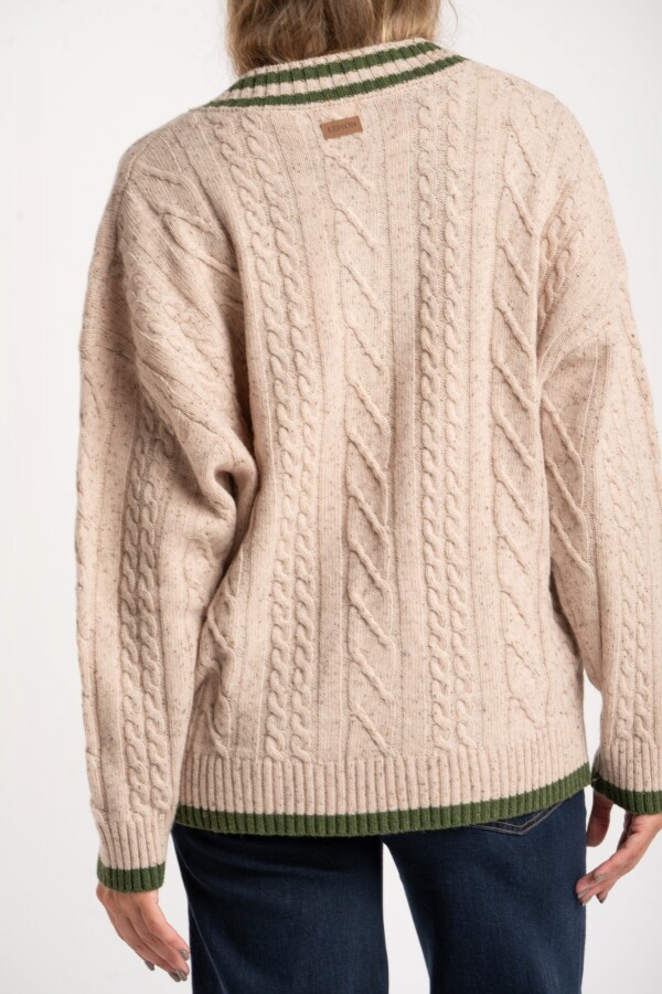 Sweater Lana Escote V Nacar