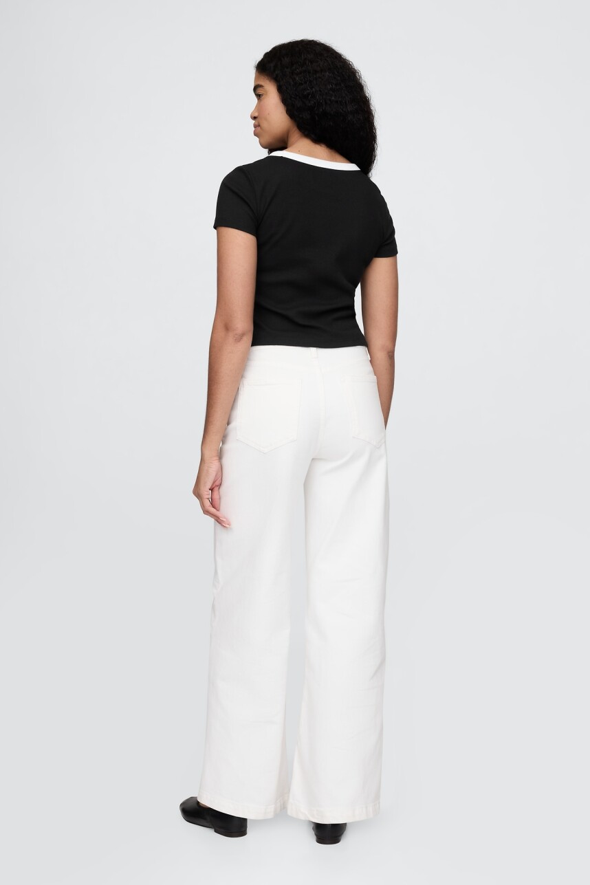 Remera Mini Logo Gap Mujer Black White Pk