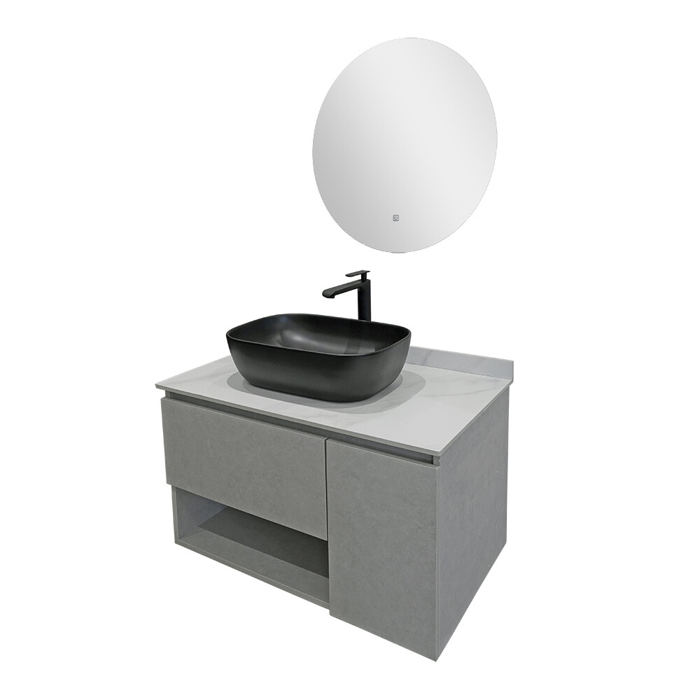 CONJUNTO DE BAÑO HABITARE MODELO SY1045-80 / MUEBLE + BACHA + ESPEJO C/ LUZ LED Conjunto De Baño Habitare Modelo Sy1045-80 / Mueble + Bacha + Espejo C/ Luz Led