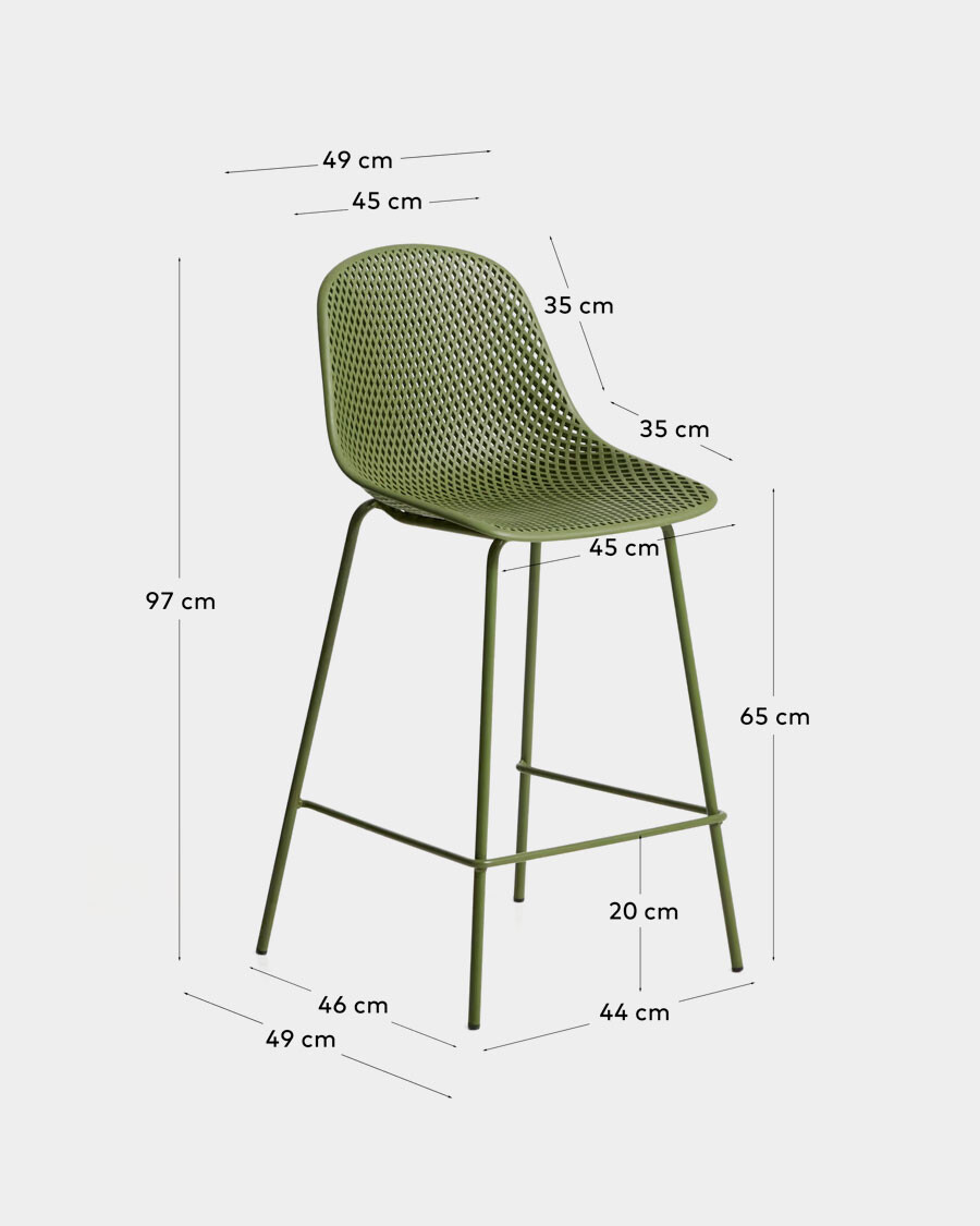 Taburete exterior Quinby verde 65 cm