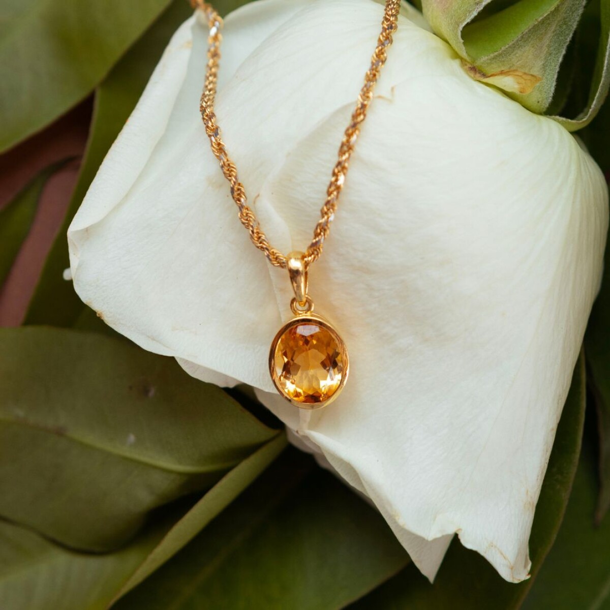 Dije Citrino - Oro 18k 