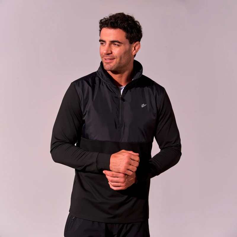 Abrigo Sweat 1/4 Zipper Louis de Hombre Negro