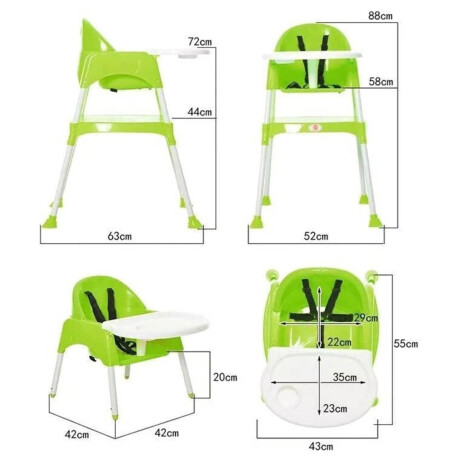 Silla De Comer Para Bebe Multiuso Tres En 1 Mesa Y Silla Verde