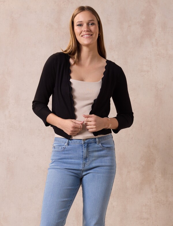 Cardigan Crop NEGRO