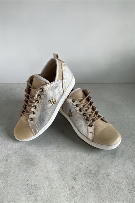 Sneakers Indra Combinados Plateado Dorado Y Natural Sneakers Indra Combinados Plateado Dorado Y Natural