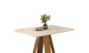 Juego De Comedor - 4 Sillas + Mesa Tapa De Vidrio - Celeste Beige / Beige