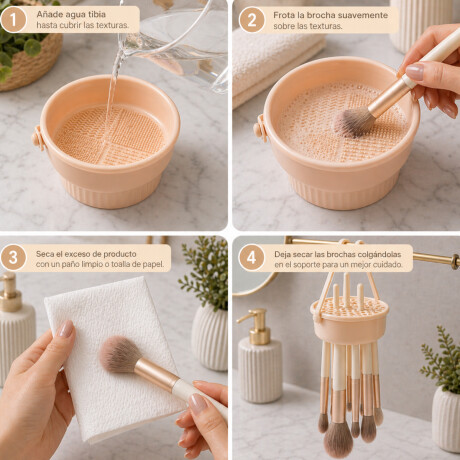 Organizador y Limpiador de Brochas Amarillo