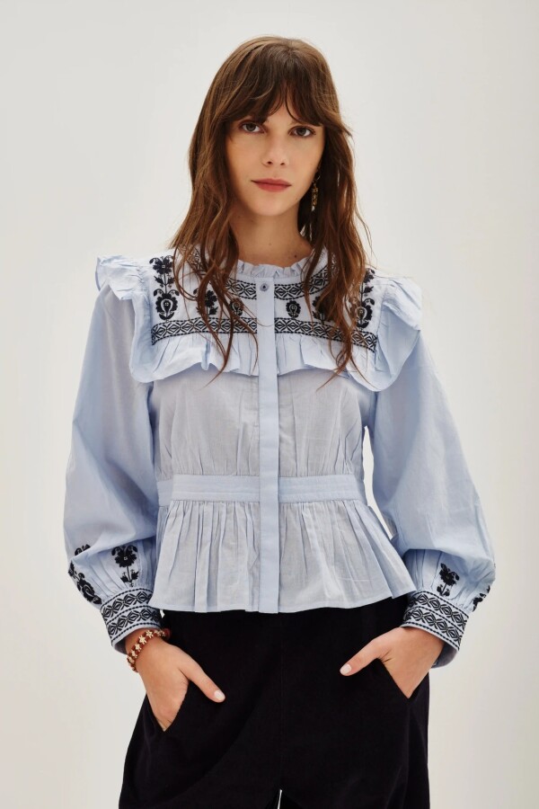 Camisa Nash Frills Celeste