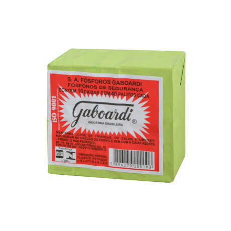 FOSFOROS GABOARDI MADERA PAQUETE 10 CAJITAS 40 UNID C/U FOSFOROS GABOARDI MADERA PAQUETE 10 CAJITAS 40 UNID C/U