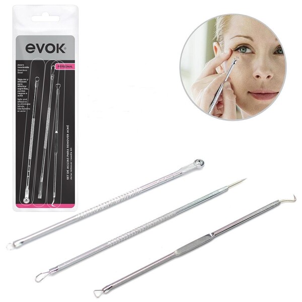Set de Agujas Extractoras para Acné 3 Piezas - Evok Set de Agujas Extractoras para Acné 3 Piezas - Evok