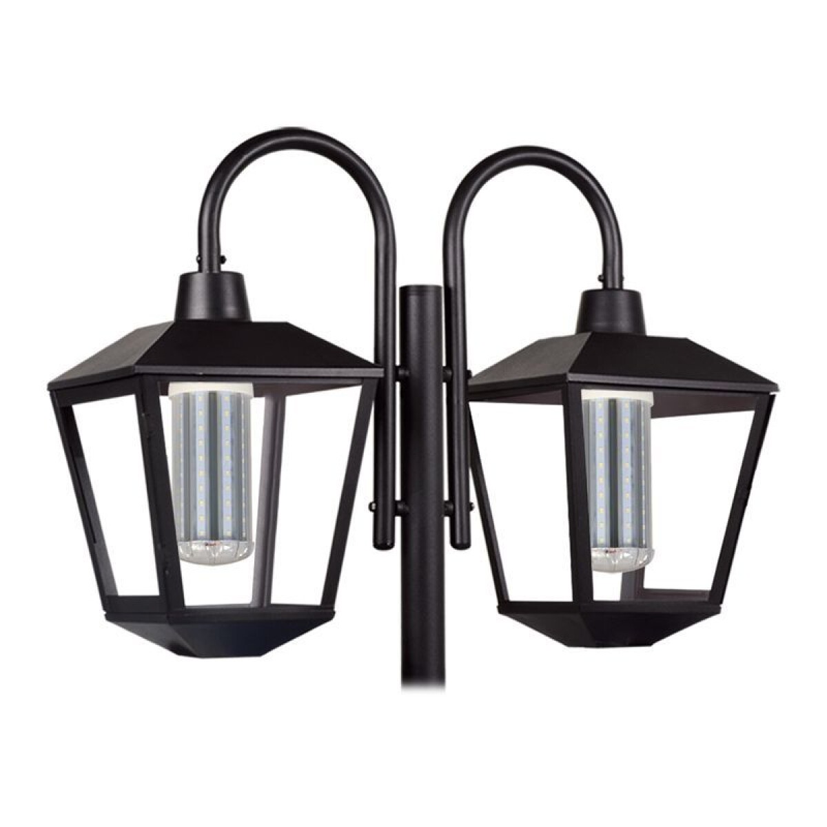 FAROLA TRAPEZOIDAL DOBLE 2XE27 CON PEDESTAL 2MTS 