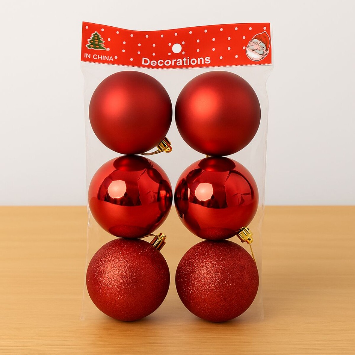Chirimbolos Bolas Navideñas Texturadas 8Cm x6 Unidades 