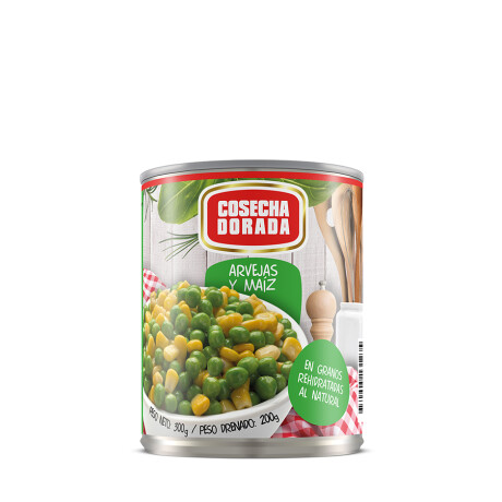 DUETO ARVEJA/CHOCLO COSECHA DORADA LATA 300G DUETO ARVEJA/CHOCLO COSECHA DORADA LATA 300G