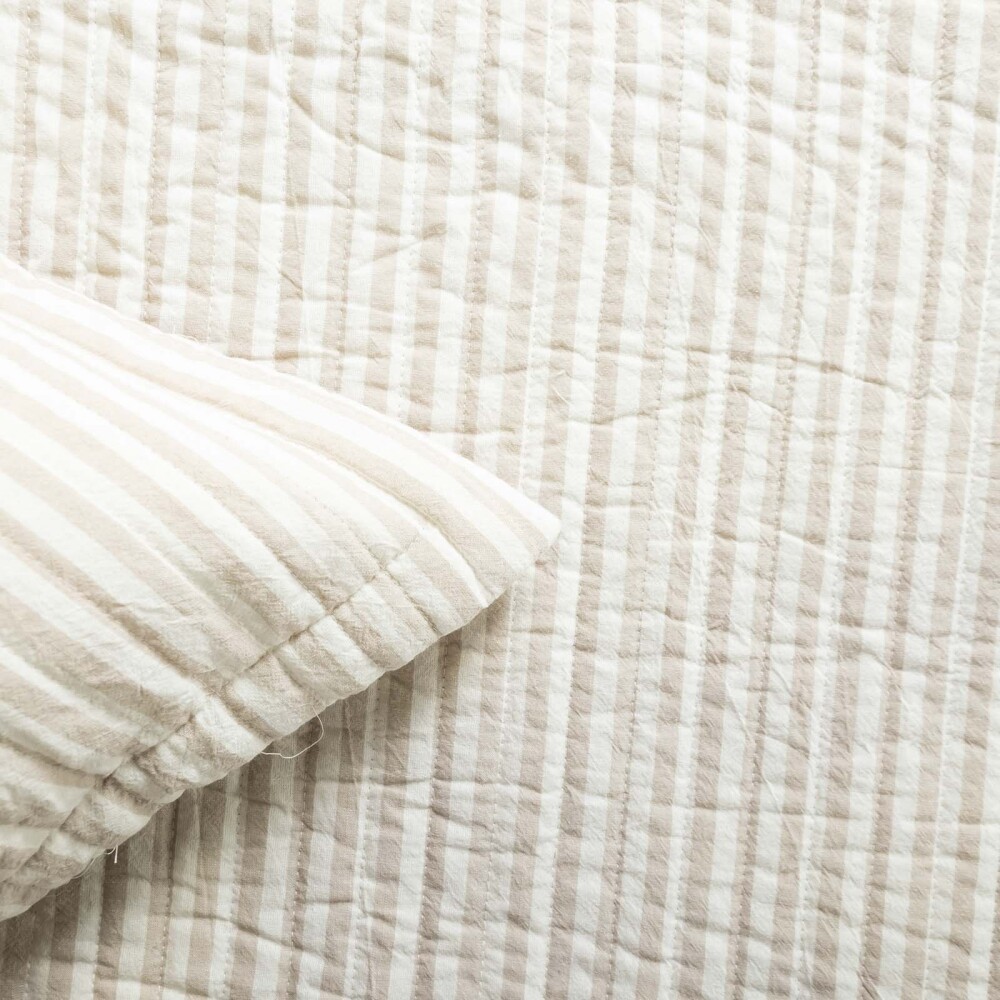 SET CUBRECAMA 1 PLAZA ALGODON COTTON STRIPE