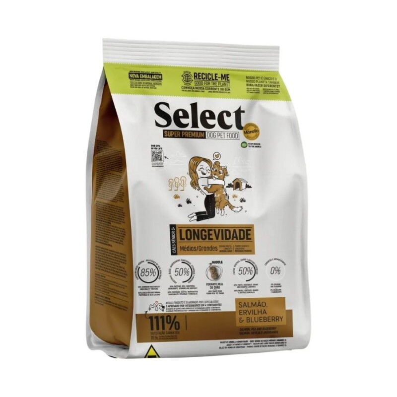 SELECT PERRO SENIOR RAZA MEDIANA Y GRANDE 2KG LONGEVIDAD 2KG