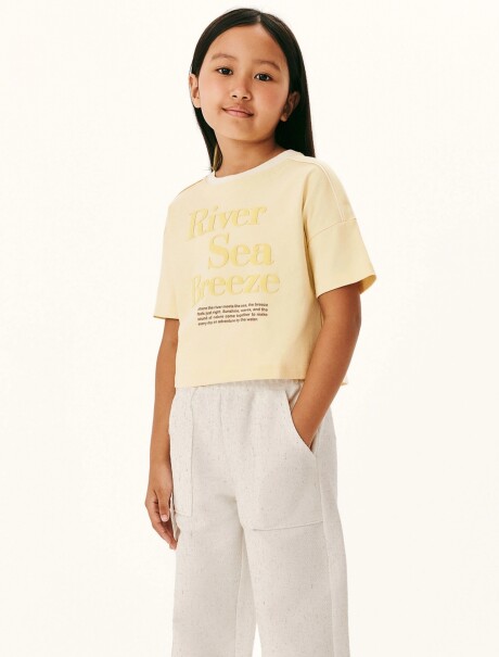 BLUSA MANGA CORTA INFANTIL CON ESTAMPA AMARILLO