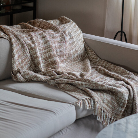 Manta para sillón y cama Rústica beige 180 x 130 cm