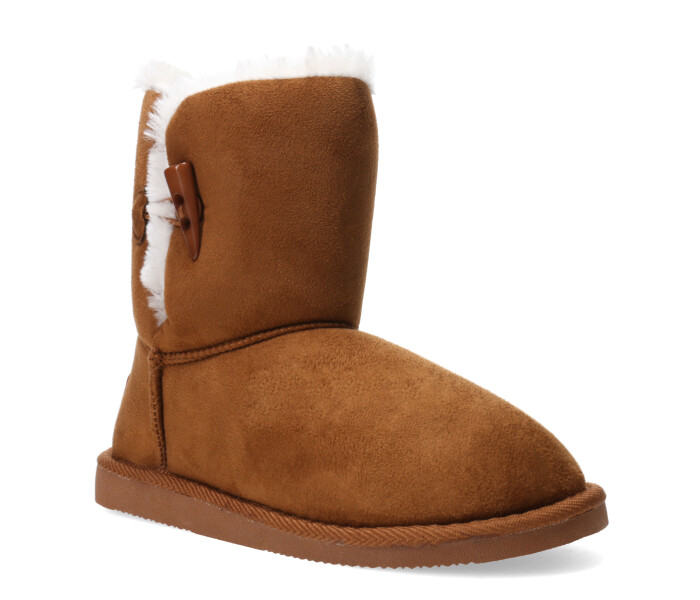Bota JORE con piel interior y botón alpino en lat Dk.Camel