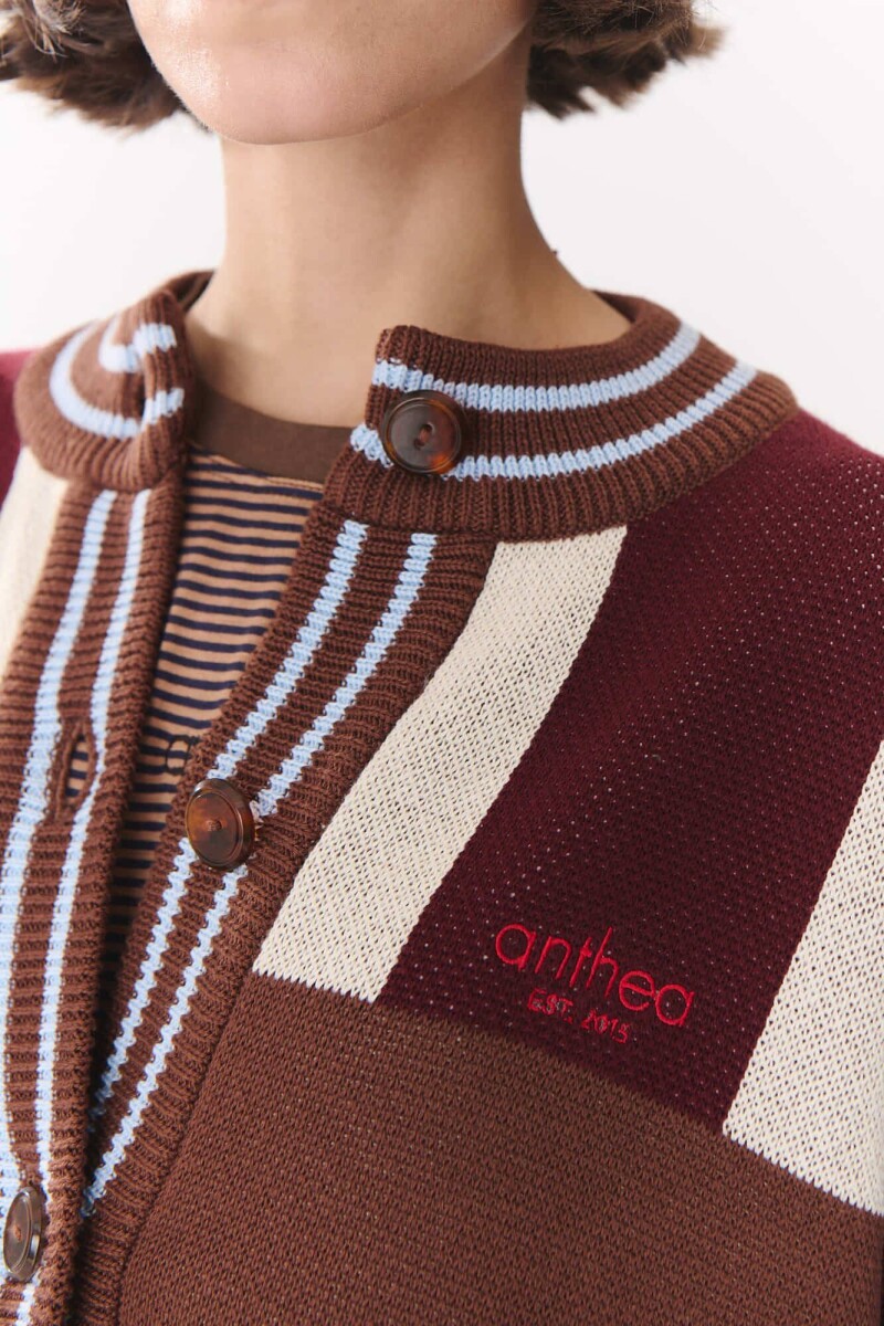 Cardigan Glory Print Bordó