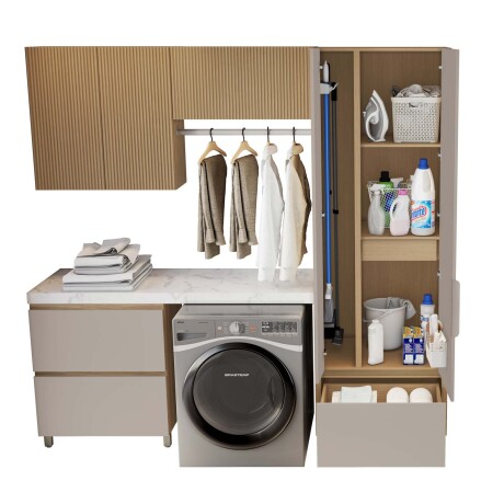 ARMARIO LAVANDERIA 70 CM MDF GRIS GREIGE