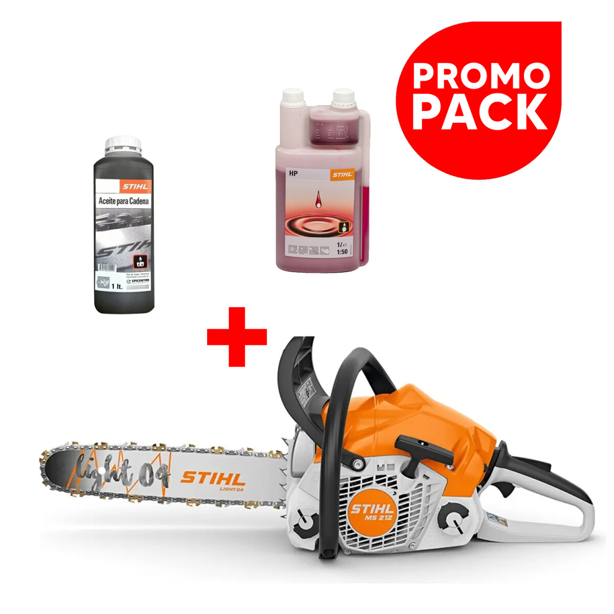 Motosierra Stihl Ms Ms210/12 + Aceite De Cadena + Aceite 2t 1lt - PK MOTOSIERRA STIHL MS212 + ACEITES 